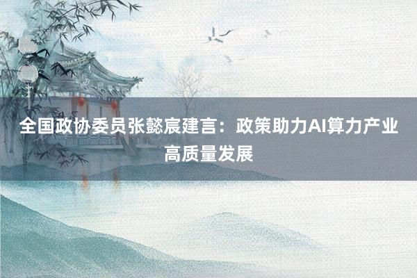 全国政协委员张懿宸建言：政策助力AI算力产业高质量发展
