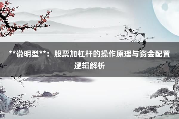 **说明型**：股票加杠杆的操作原理与资金配置逻辑解析