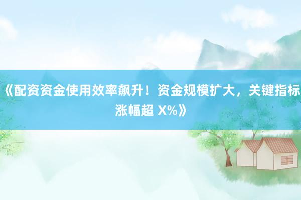 《配资资金使用效率飙升！资金规模扩大，关键指标涨幅超 X%》