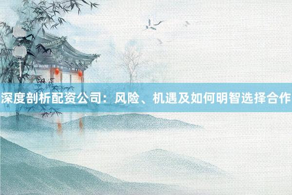 深度剖析配资公司:风险、机遇及如何明智选择合作